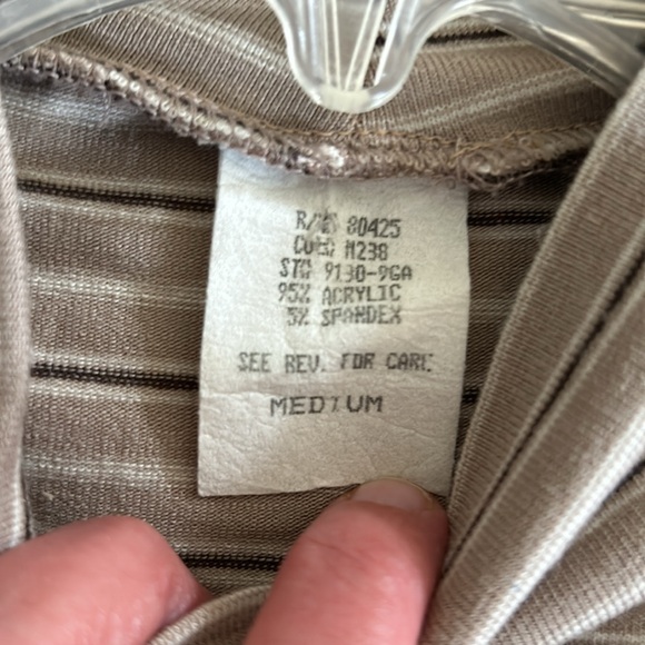 🤎VINTAGE Turtleneck Short-sleeved striped Top🤎 - Picture 5 of 6